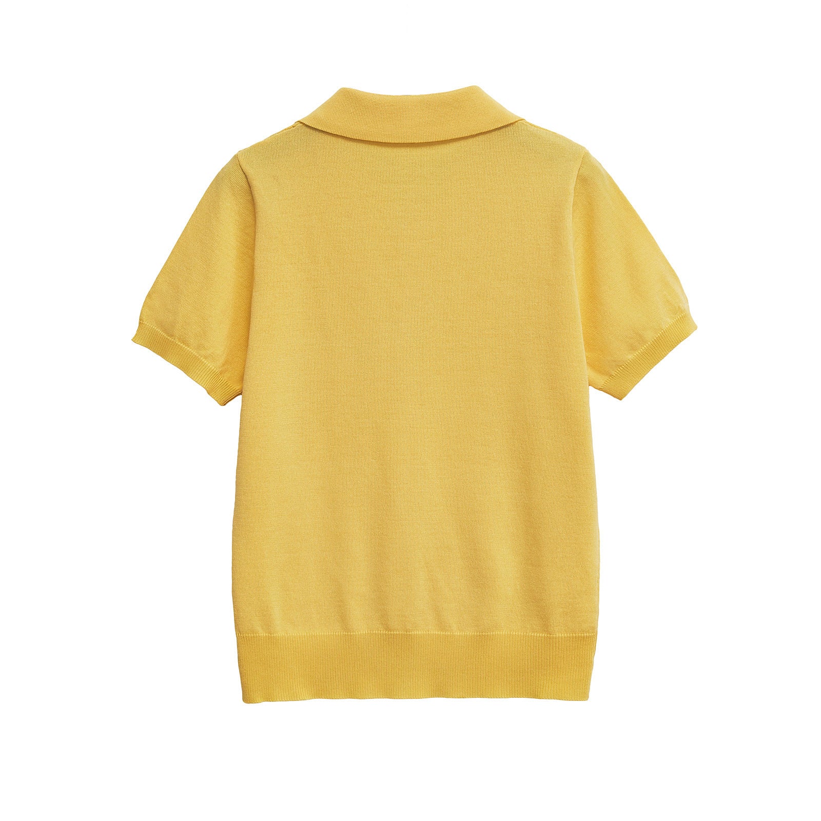 POLO collar short sleeved knitted T-shirt top for women